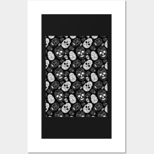 Sugar Skulls Black and White Posters and Art